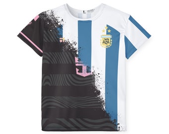 Kids Jersey Inter Miami Black Argentina National team Messi Fan Kids Black Jersey 2024 Argentina Gift for Messi lover Kids