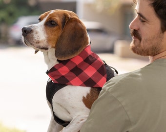 Dog Bandana Collar - Red Buffalo Print Large - S/M/L/XL