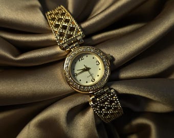 Park Lane Vintage Gold Tone Watch Cubic Zirconia Bracelet  display picture 3