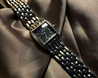 Emporio Armani AR-0204 Tank Watch Champagne Dial Brown Leather 