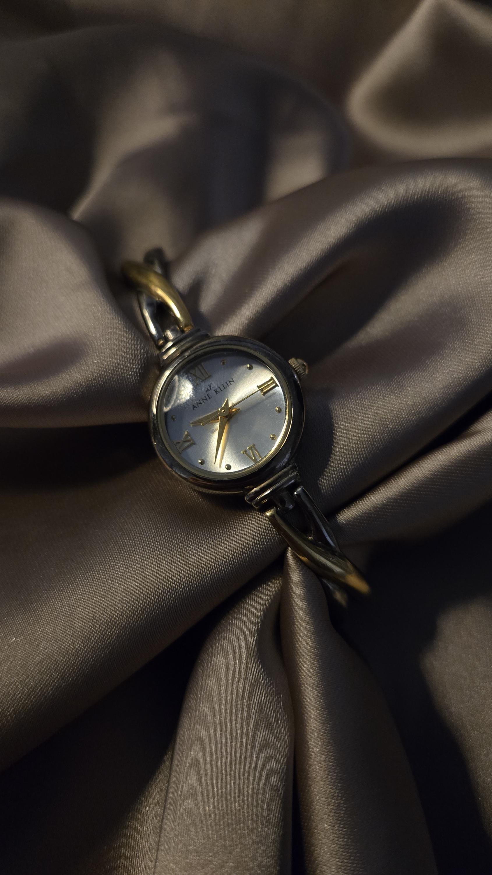 Ann Klein New York Swiss movement Black Leather water resistant women’s Watch Klein Watches - Etsy main image 3