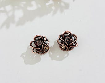 Vintage Style Rose Hair Clip: Metal Mini Claw (Set of 2)