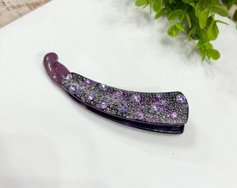 Pinza de cristal con forma de plátano para coleta / Accesorio para cabello de volumen medio