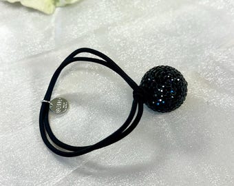 Crystal Hair Tie, Sparkling Rhinestone Trim Edge Décor Soft 