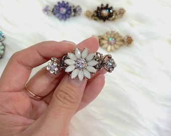 Michal Negrin Earrings- Clips,vintage Jewelry,raspberry,yellow,red