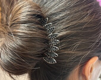 Crystal Hair Stick – 4-Prong Updo Pin for French Twist, Bun Holder Made in Korea