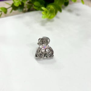 Set of 2 Small Antique Claw Hair Clips | Korean Cute Pouch Design Small Claw Clips | Crystal Hair Accessories for Women & Girls