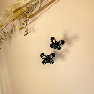 Small Metal Butterfly Hair Clips: Korean Claw Clips (Pair)