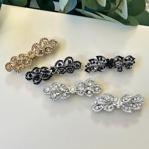 Crystal Rhinestone Leaf Hair Barrette: Sparkling Elegant Hair Clip