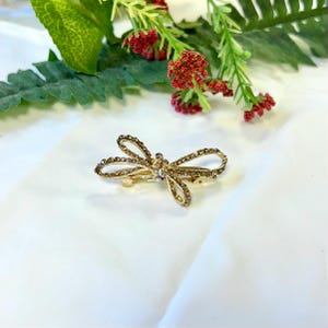 Small Crystal Ribbon Hair Barrette