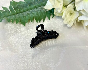 Sparkling Black Rhinestone Hair Claw Clip Women display picture 1