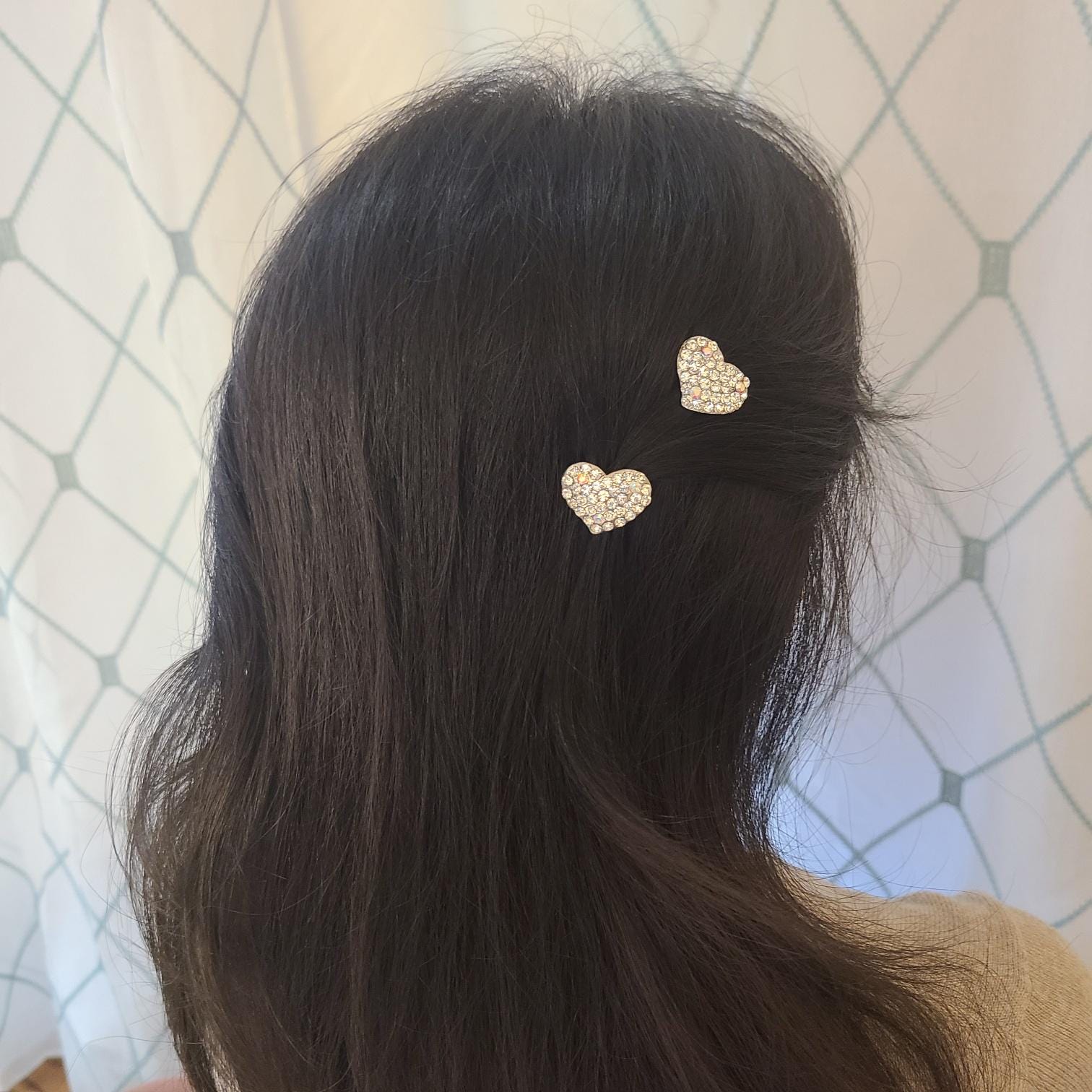 4 Fermagli Capelli A Cuore Con Strass Per San Valentino – Glitter Smaltato – Regalo Per Donne E Ragazze