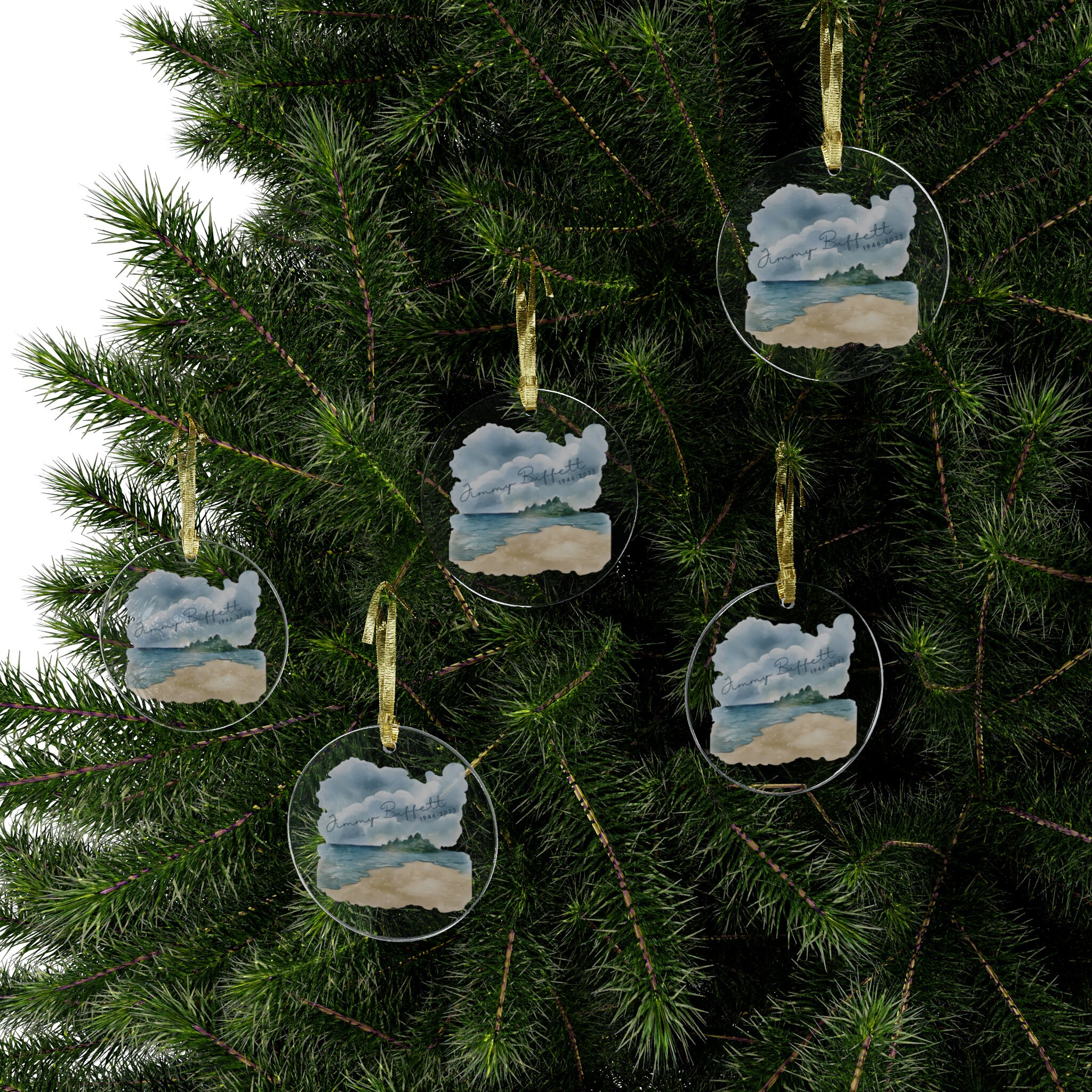 Jimmy Buffett Christmas Acrylic Ornaments Etsy