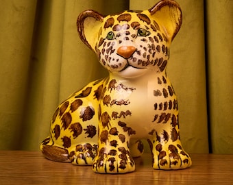 Vintage Ronzan Ceramic Cheetah: Mid-century Italian Art, Signed - Etsy