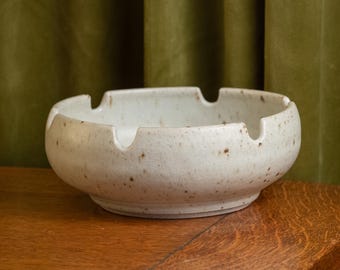 Vintage large speckled stoneware ashtray