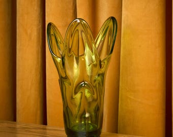 Jarrón de cristal colgante vintage Viking Epic Tundra con forma de aguacate