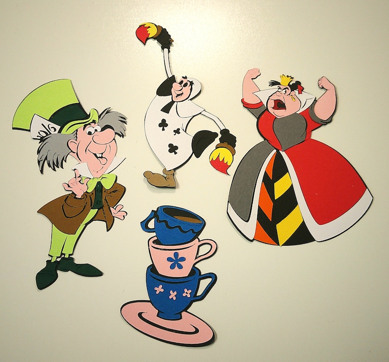 Alice in Wonderland, Disney, Cardstock Embellishments Set - Etsy