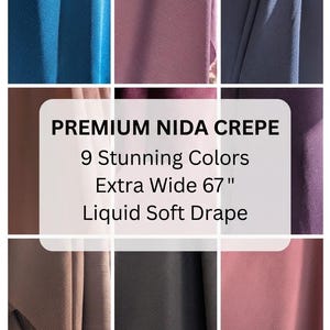 Premium Zoom Nida Crepe Fabric for Abaya and Khimar,Extra Wide Soft Drape Modest Fashion Dress Material,DIY Hijab Yardage and Sewing Kits