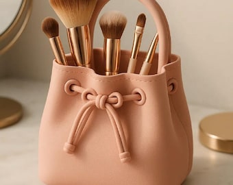 Organizador de brochas de maquillaje con cordón escultural / Porta brochas cosméticas / Almacenamiento de tocador / Decoración moderna
