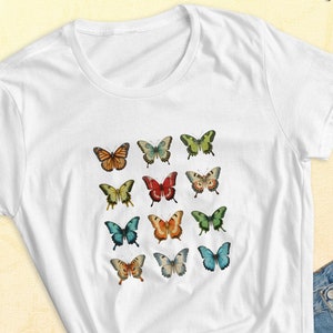 T-shirt farfalla, camicia farfalla 2024, maglietta alla moda carina, camicia amante farfalla regali per fan, camicia di compleanno