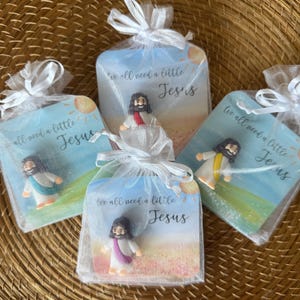 Statuetta di Gesù e biglietto tascabile - Tieni la fede a portata di mano! Un regalo sentito e un piccolo regalo per le feste, un regalo cristiano e cattolico.