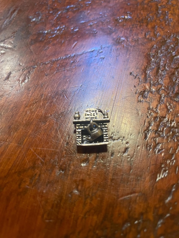 Vintage Hearth Charm Sterling Silver Home Sweet Home