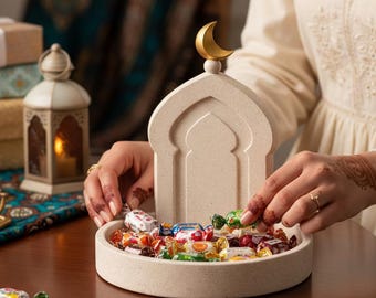 3D Printable Islamic Mihrab Tray – Ramadan Decor STL File (Digital Download)