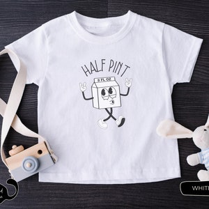 Funny Half Pint Kids Shirt, Cute Milk Carton Cartoon Toddler Tshirt, Half Pint Baby + Kids Tee Toddler Youth Cute Funny Graphic Print Shirt