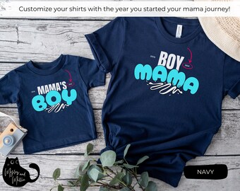 Matching Mommy & Me Shirt: Boy Mama, Personalized Mom Gift