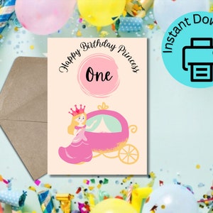 Cartão Feliz Primeiro Aniversário Princesa