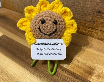 Lovely Knitted Optimistic Sunflower - Positivity / Cute gift