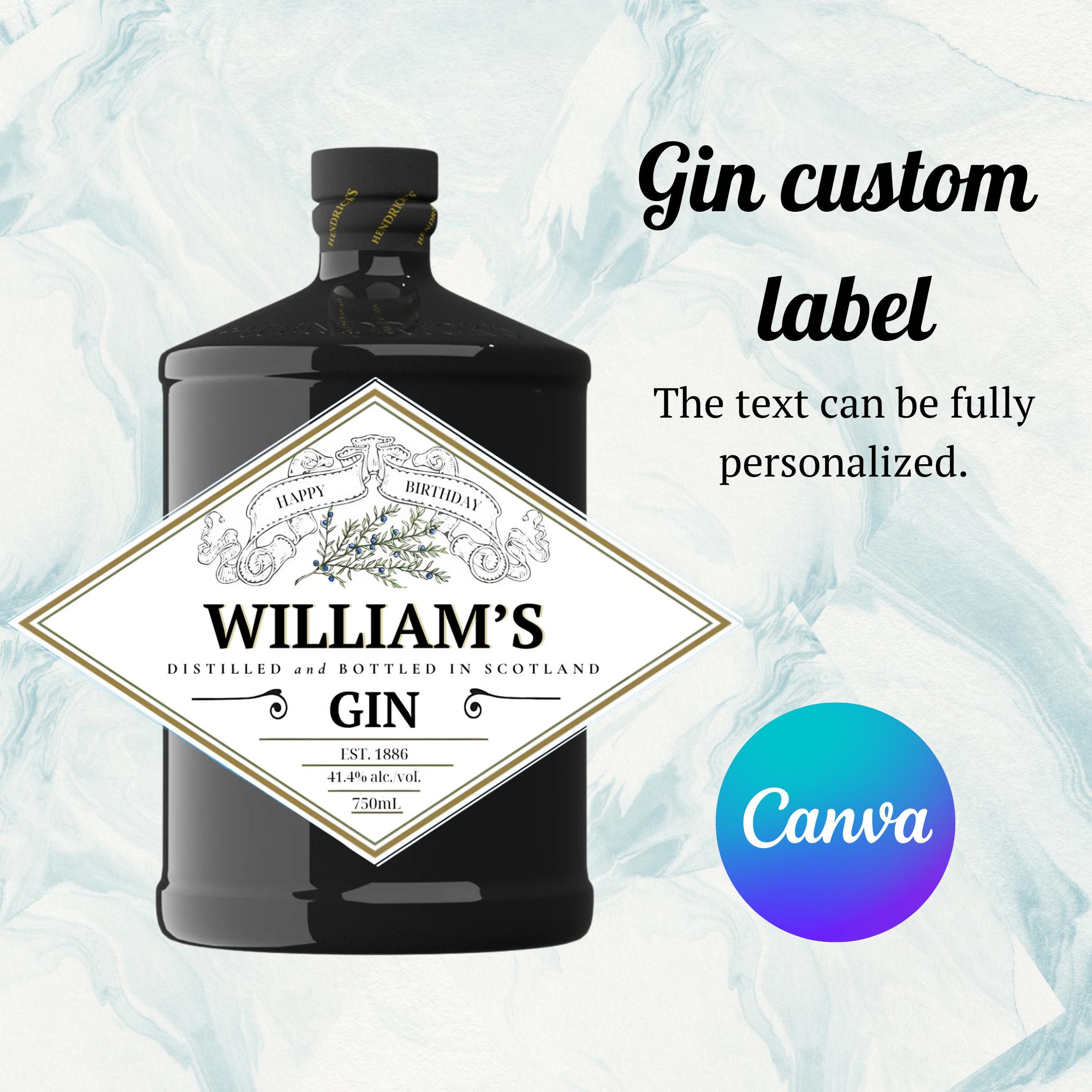 Etichetta Digitale Gin Personalizzata - SOLO ETICHETTA *DIGITALE* - Qualsiasi Nome E Breve Messaggio - Italia