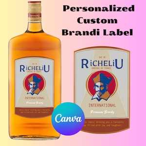 Brandy Label Canva Vorlage Personalisierte Benutzerdefinierte Digital Download Trauzeugen Geschenk Junggesellinnenabschied Geschenke für Ihn Papa