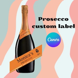 Personalised Prosecco Champagne Wine Digital Label Sticker perfect Gift for Birthday Anniversary Funny Novelty