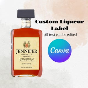 Etichetta per liquore modello Canva personalizzata download digitale regalo per sposo addio al nubilato regali per lui papà