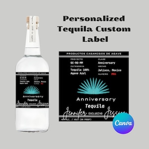 Tequila Label Canva Template Personalisierte Benutzerdefinierte Digital Download Trauzeugen Geschenk Junggesellenparty Geschenke für Ihn Dad