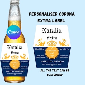 Modelo de rótulo de cerveja Canva personalizado, download digital personalizado, presente para padrinhos, despedida de solteira, presentes para ele, pai, cerveja faça você mesmo