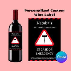 Personalised Wine Champagne Wine Digital Label Sticker perfect Gift for Birthday Anniversary Funny Novelty