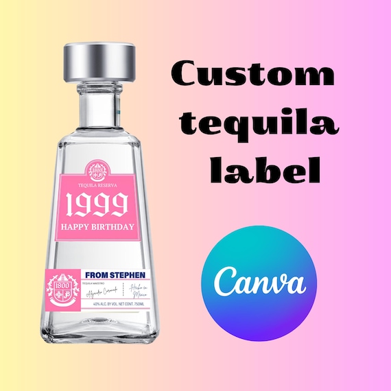 Tequila Label Canva Template Personalized Custom Digital Download Groomsmen Gift Bachelorette Party Gifts for Him Dad