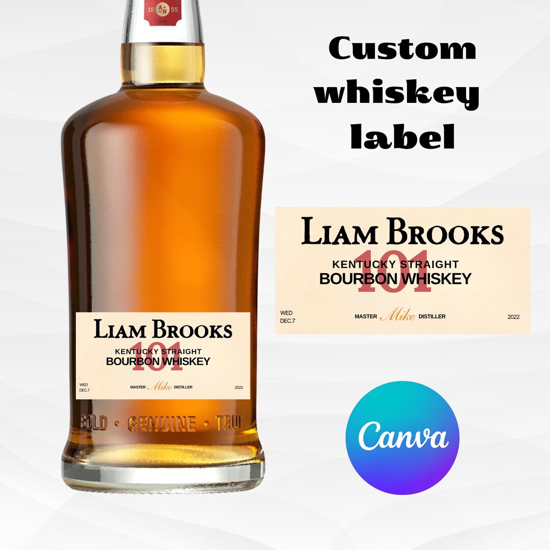 Custom Scotch Label Whisky Label Canva Template Personalized Custom Digital Download ...