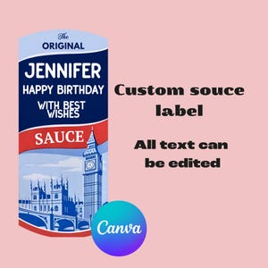 Sauce Label Template. Easy to customize and print pepper sauce label. Instant download