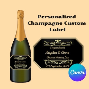 Personalised Prosecco Champagne Wine Digital Label Sticker perfect Gift for Wedding Anniversary Funny Novelty