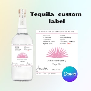 Tequila Label Canva Template Personalisierte Benutzerdefinierte Digital Download Trauzeugen Geschenk Junggesellenparty Geschenke für Ihn Dad