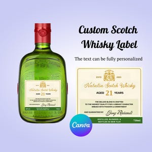 Scotch Label Canva Template Personalized Custom Digital Download Groomsmen Gift Bachelorette Party Gifts for Him Dad