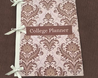Vintage College Planner Printable | Victorian Damask A5 + US Letter | GPA & Grade Tracker, Assignments, Exams | Academic Year