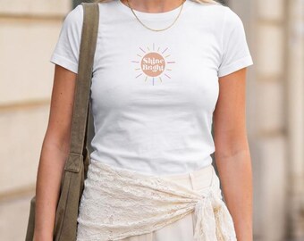 Shine Bright sunburst Tee | Self-love Club T-Shirt | Pastel summer design