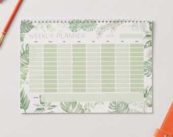 Tropical Weekly Planner Printable | Minimalist Botanical Schedule (Undated PDF)