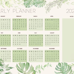 Tropical Botanical Planner Bundle – Undated Weekly & Monthly + 2027 Calendar (Digital Download) image 9