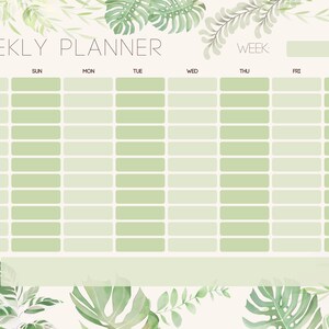 Tropical Botanical Planner Bundle – Undated Weekly & Monthly + 2027 Calendar (Digital Download) image 7