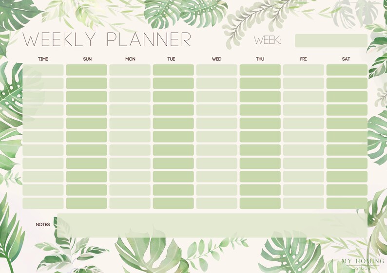 Tropical Botanical Planner Bundle – Undated Weekly & Monthly + 2027 Calendar (Digital Download) image 7